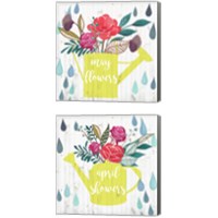 Framed 'April Showers & May Flowers 2 Piece Canvas Print Set' border=