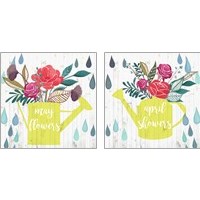 Framed April Showers & May Flowers 2 Piece Art Print Set
