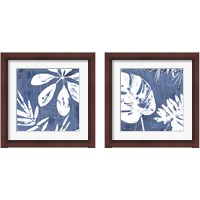 Framed 'Tropical Indigo Impressions 2 Piece Framed Art Print Set' border=