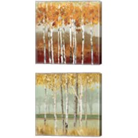 Framed 'Golden Birch 2 Piece Canvas Print Set' border=