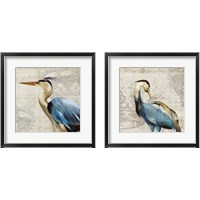 Framed 'Heron 2 Piece Framed Art Print Set' border=