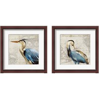 Framed 'Heron 2 Piece Framed Art Print Set' border=