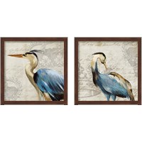 Framed 'Heron 2 Piece Framed Art Print Set' border=