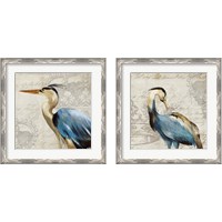 Framed 'Heron 2 Piece Framed Art Print Set' border=
