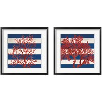 Framed 'Red Coral 2 Piece Framed Art Print Set' border=