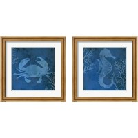 Framed 'Navy Sea Life 2 Piece Framed Art Print Set' border=