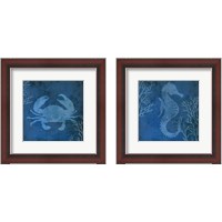 Framed 'Navy Sea Life 2 Piece Framed Art Print Set' border=