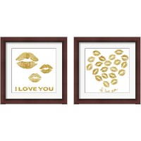 Framed I Love you Gold Lips 2 Piece Framed Art Print Set