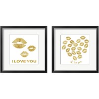 Framed I Love you Gold Lips 2 Piece Framed Art Print Set