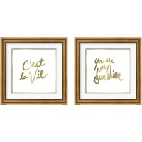 Framed 'Gold on White 2 Piece Framed Art Print Set' border=