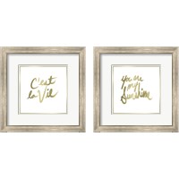 Framed Gold on White 2 Piece Framed Art Print Set