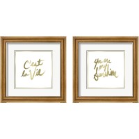Framed 'Gold on White 2 Piece Framed Art Print Set' border=