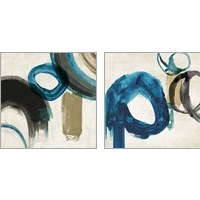 Framed 'Blue Ring 2 Piece Art Print Set' border=