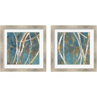 Framed Teal Abstract 2 Piece Framed Art Print Set