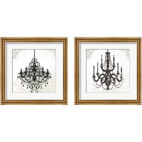 Framed 'Black Chandelier 2 Piece Framed Art Print Set' border=