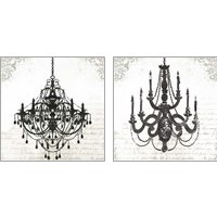 Framed 'Black Chandelier 2 Piece Art Print Set' border=