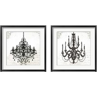 Framed 'Black Chandelier 2 Piece Framed Art Print Set' border=