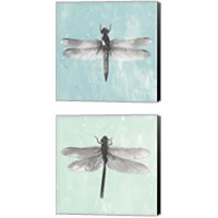 Framed 'Dragonfly  2 Piece Canvas Print Set' border=