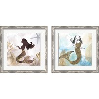 Framed 'Mermaid 2 Piece Framed Art Print Set' border=