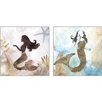 Framed 'Mermaid 2 Piece Art Print Set' border=