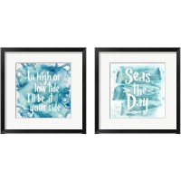 Framed 'In High Tide & Seas the Day 2 Piece Framed Art Print Set' border=