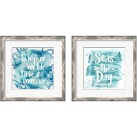 Framed 'In High Tide & Seas the Day 2 Piece Framed Art Print Set' border=