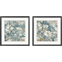 Framed 'Golden Dogwood 2 Piece Framed Art Print Set' border=