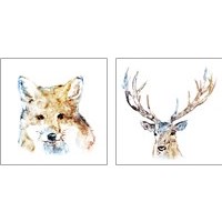 Framed 'Watercolour Wildlife 2 Piece Art Print Set' border=