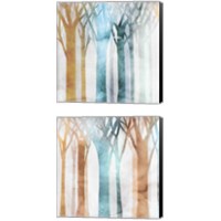 Framed 'Dancing Trees 2 Piece Canvas Print Set' border=