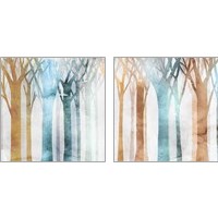 Framed 'Dancing Trees 2 Piece Art Print Set' border=