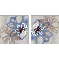 Framed 'Scribbled Floral 2 Piece Art Print Set' border=