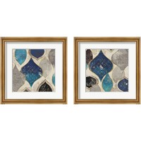 Framed 'Blue Motif 2 Piece Framed Art Print Set' border=
