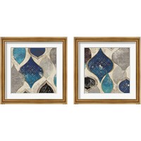 Framed 'Blue Motif 2 Piece Framed Art Print Set' border=