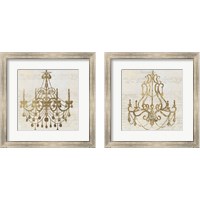 Framed Golden Chandelier 2 Piece Framed Art Print Set