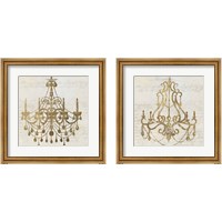 Framed Golden Chandelier 2 Piece Framed Art Print Set