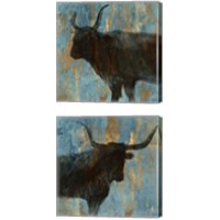 Framed 'Bison 2 Piece Canvas Print Set' border=