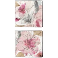 Framed 'Pretty in Pink 2 Piece Canvas Print Set' border=