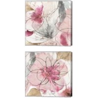 Framed Pretty in Pink 2 Piece Canvas Print Set