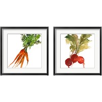 Framed 'Veggie on White 2 Piece Framed Art Print Set' border=