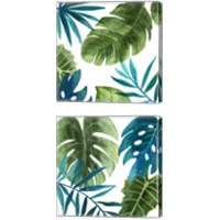 Framed Tropical Leaves 2 Piece Canvas Print Set