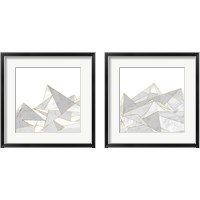 Framed 'Marbled Geo Mountains 2 Piece Framed Art Print Set' border=