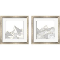 Framed 'Marbled Geo Mountains 2 Piece Framed Art Print Set' border=