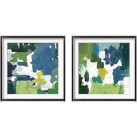 Framed Block Paint Green 2 Piece Framed Art Print Set