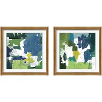 Framed Block Paint Green 2 Piece Framed Art Print Set