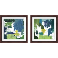Framed Block Paint Green 2 Piece Framed Art Print Set