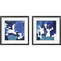 Framed 'Block Paint Blue 2 Piece Framed Art Print Set' border=
