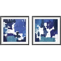 Framed Block Paint Blue 2 Piece Framed Art Print Set