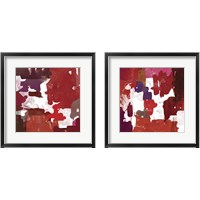 Framed 'Block Paint Red 2 Piece Framed Art Print Set' border=