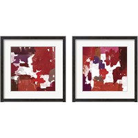 Framed 'Block Paint Red 2 Piece Framed Art Print Set' border=