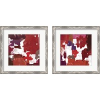 Framed 'Block Paint Red 2 Piece Framed Art Print Set' border=